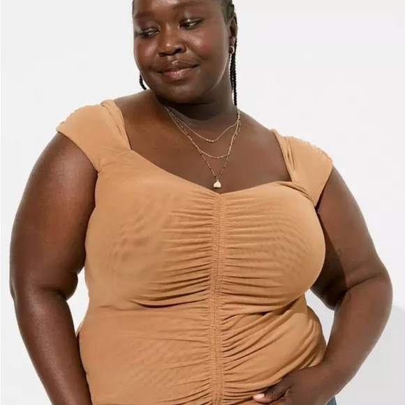 Torrid Mesh Ruched Tank - Picture 2 of 5